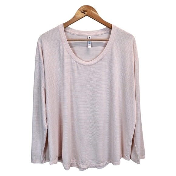 Athleta Womens Plus Size Cloudlight Stratus Long Sleeve Tee 1X Pink Athleisure - Picture 1 of 12